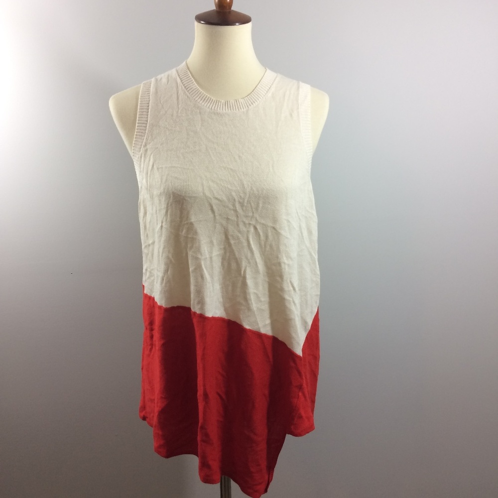 NEW Anne Klein Sleeveless Linen Blend Sweater M